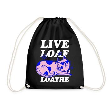 Live Loaf Loathe – Sassy Cat Vibes - Drawstring Bag - black - Front