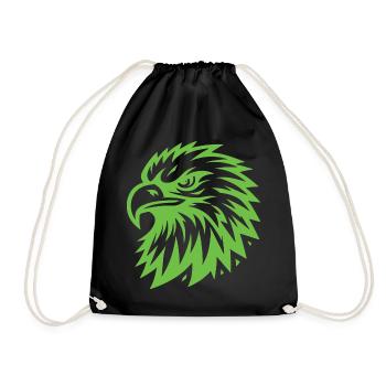 Green Eagle – Wild, majestic and powerful - Drawstring Bag - black - Front