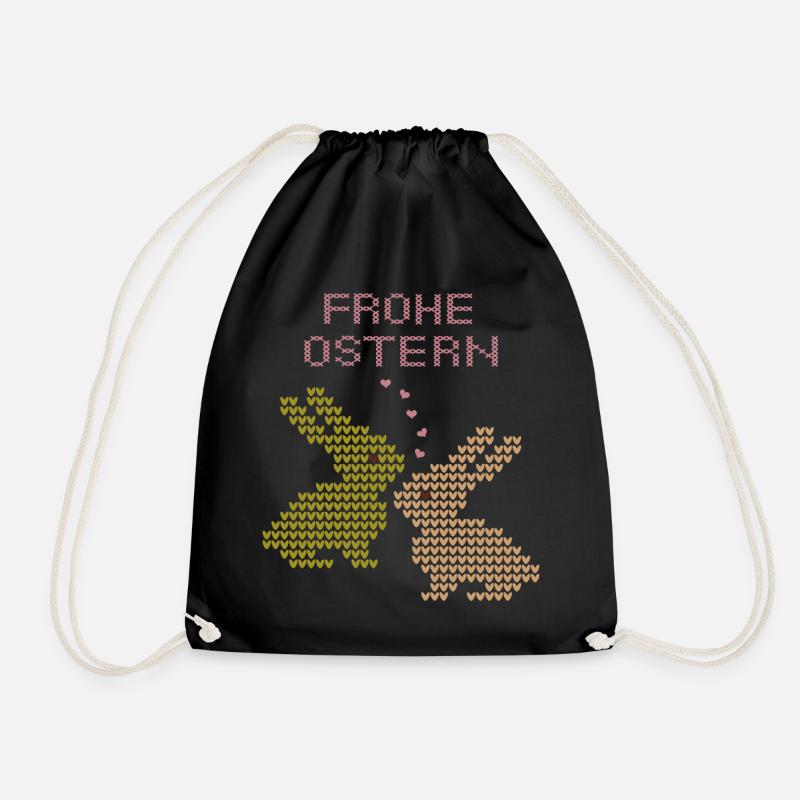 Frohe Ostern - Turnbeutel - Schwarz