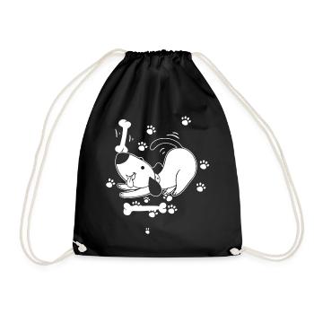 Sweet Dog - Drawstring Bag - black - Front