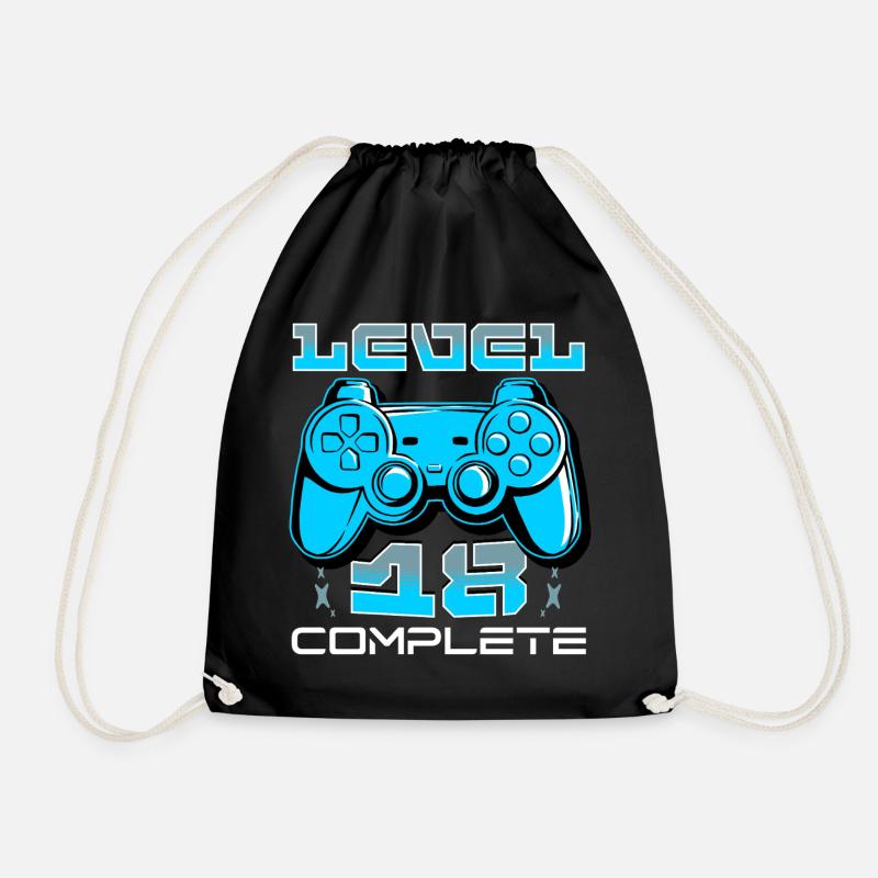 Level 18 Complete Gamepad - Drawstring Bag - black