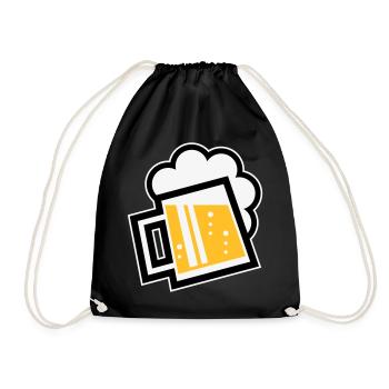 Bavarian Beer Mug (German Glass / R / \ / 3C) - Drawstring Bag - black - Front