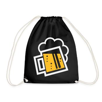 XBayrischer Bierkrug (beer / beer mug) - Drawstring Bag - black - Front
