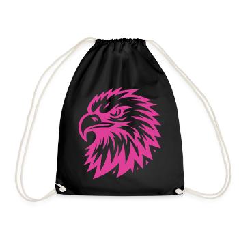 Pinker Adler Design - Turnbeutel - Schwarz - Vorne