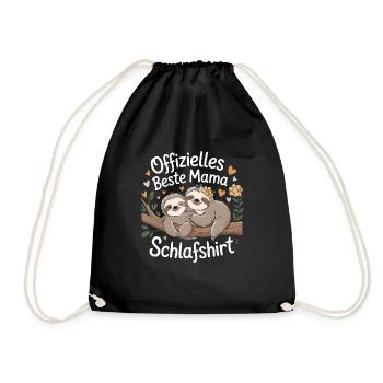Muttertag Schlafshirt – Offizielles Beste Mama - Turnbeutel - Schwarz - Vorne