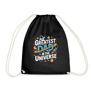 Greatest Dad in the Universe – Father's Day Gift - Drawstring Bag - black - Front