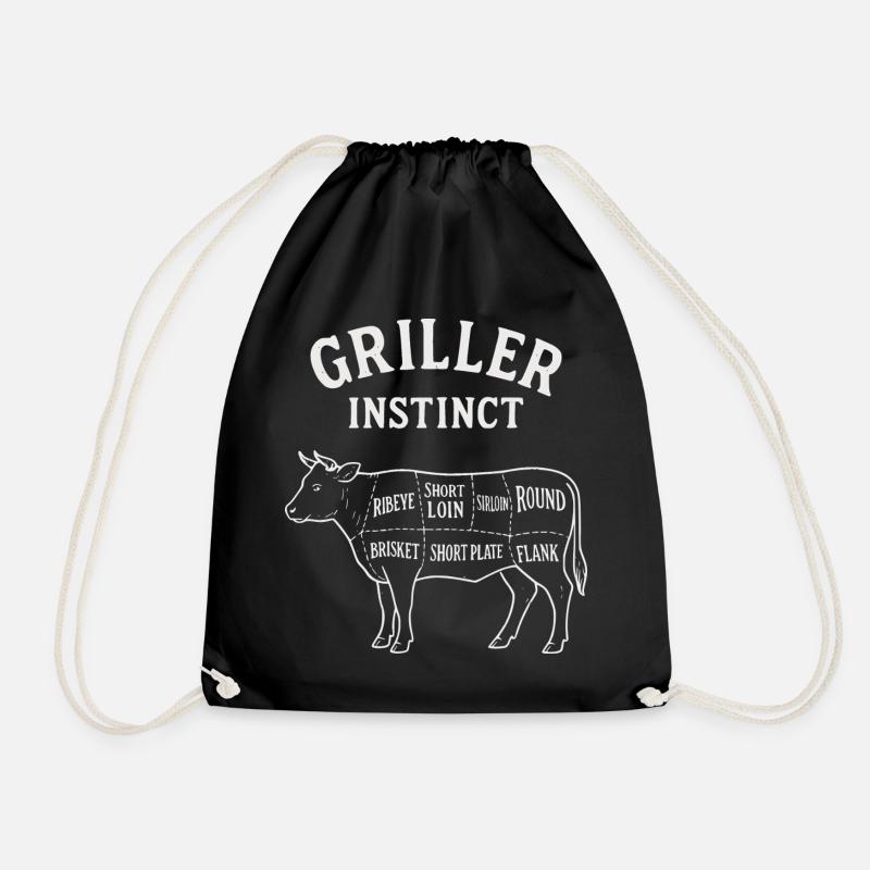 Griller Instinct – BBQ-Shirt für echte Grillfans - Turnbeutel - Schwarz