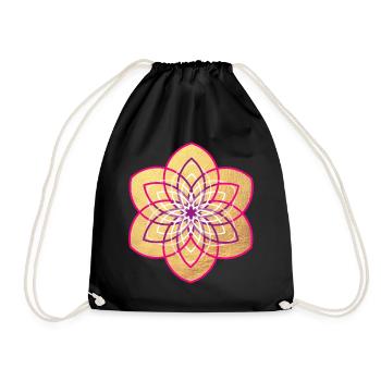 Yoga Gold Blume Blüte Sonne Mandala Meditation om - Turnbeutel - Schwarz - Vorne