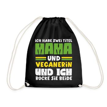 Attention I'm Vegan Funny Vegan Gift - Drawstring Bag - black - Front