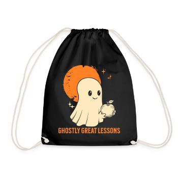 Funny Teacher Skeleton Halloween Classroom - Drawstring Bag - black - Front