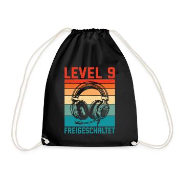Garçons du 9e anniversaire : niveau 9 débloqué - Sac de sport léger - noir - Devant
