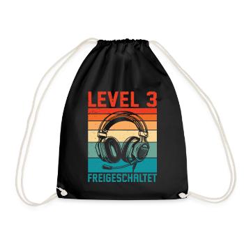 Niveau 3 du joueur pour les garçons du 3e anniversaire débloqué - Sac de sport léger - noir - Devant