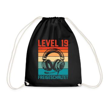 19e anniversaire Homme Gamer Niveau 19 débloqué - Sac de sport léger - noir - Devant