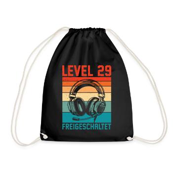 28. Geburtstag Männer Gamer Level 28 Unlocked - Turnbeutel - Schwarz - Vorne
