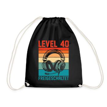 40e anniversaire Homme Gamer Niveau 40 débloqué - Sac de sport léger - noir - Devant