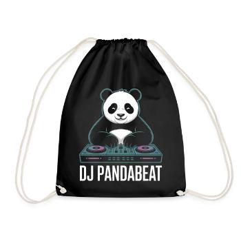 DJ PANDABEAT Panda DJ Beats Rave Club Musik - Turnbeutel - Schwarz - Vorne