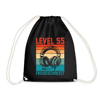 55e anniversaire Homme Gamer Niveau 55 débloqué - Sac de sport léger - noir - Devant