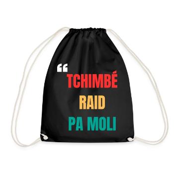 Kreolisches T-Shirt "Tchimbé raid pas moli" – Mut - Turnbeutel - Schwarz - Vorne