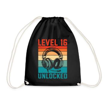 16 ans Anniversaire Ado Gamer Level 16 Unlocked - Sac de sport léger - noir - Devant