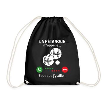Pétanque nennt mich lustiges Geschenk Bouliste - Turnbeutel - Schwarz - Vorne
