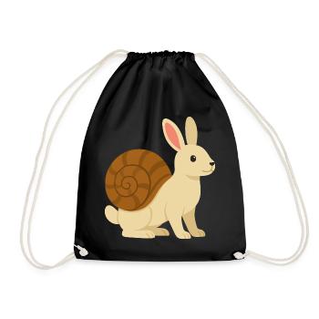 Lapin Escargot tout mignon - Sac de sport léger - noir - Devant