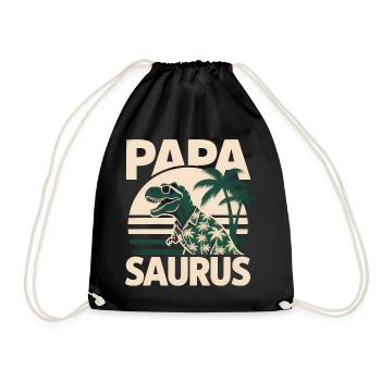 Papa Saurus Rex dinosaure Cadeau de fête des pères - Sac de sport léger - noir - Devant