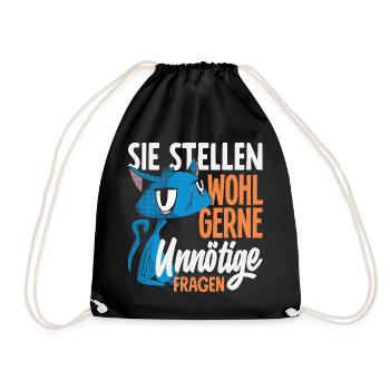 They probably like to ask unnecessary questions - Drawstring Bag - black - Front