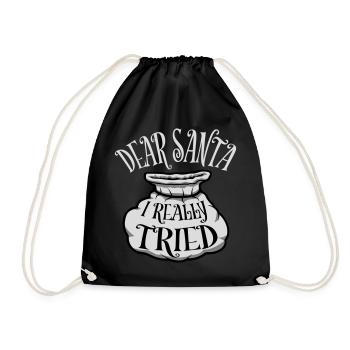Cher Père Noël, j’ai vraiment essayé l’humour de Noël drôle - Sac de sport léger - noir - Devant