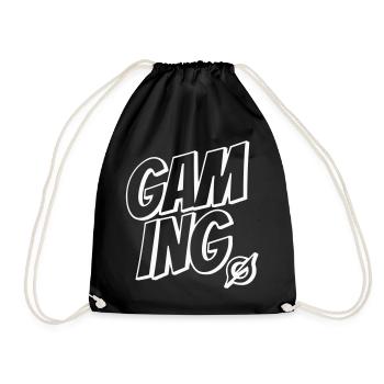 Gaming Schriftzug - Turnbeutel - Schwarz - Vorne