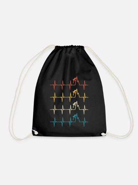 Climbing Heartbeat Climber - Drawstring Bag - black