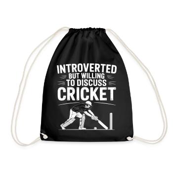 Funny Cricket Saying Vintage Cricket Game - Drawstring Bag - black - Front