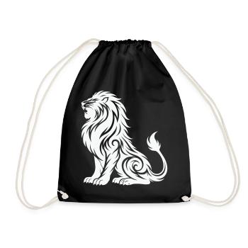 Tribal Löwe Silhouette - Turnbeutel - Schwarz - Vorne