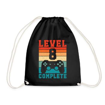 8e anniversaire Niveau 8 Joueur complet 8 ans - Sac de sport léger - noir - Devant