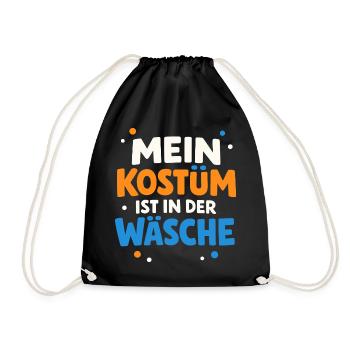 Mein Kostüm ist in der Wäsche Karneval Fasching - Turnbeutel - Schwarz - Vorne