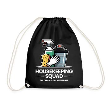 Funny Cleaning Design - Drawstring Bag - black - Front