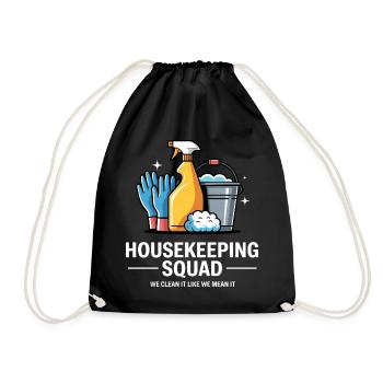 Funny Cleaning Design - Drawstring Bag - black - Front