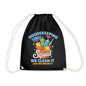 Funny Cleaning Design - Drawstring Bag - black - Front