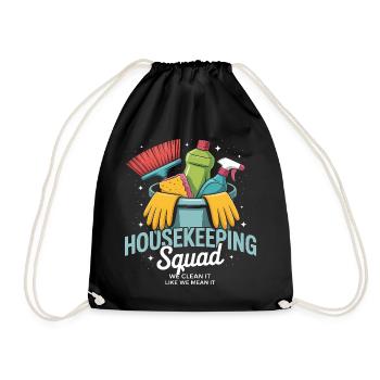 Funny Cleaning Design - Drawstring Bag - black - Front