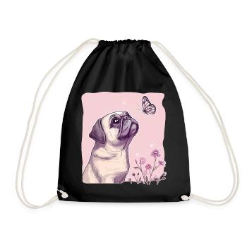 Carlin avec papillon - Sac de sport léger - noir - Devant