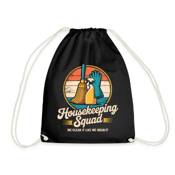 Funny Cleaning Design - Drawstring Bag - black - Front
