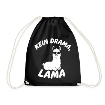 No drama Lama - Drawstring Bag - black - Front