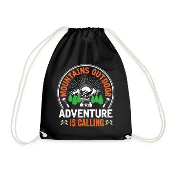 Mountains - Adventure is Calling - Drawstring Bag - black - Front