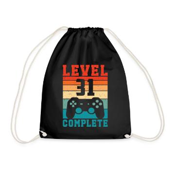 31st Birthday Level 31 Complete 31 Years Gamer - Drawstring Bag - black - Front