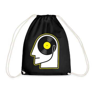 Vinyl Head Portrait - Drawstring Bag - black - Front