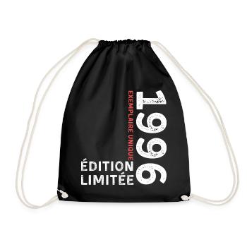 1996 vintage typographic style - Drawstring Bag - black - Front