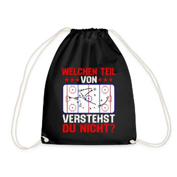 welchen teil von verstehst du nicht eishockey  - Drawstring Bag - black - Front