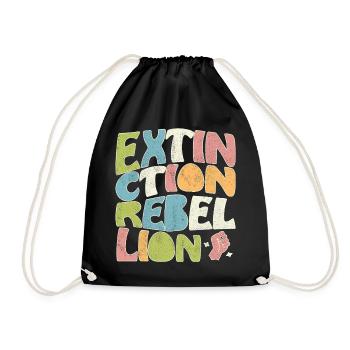 Extinction rebellion retro - Turnbeutel - Schwarz - Vorne