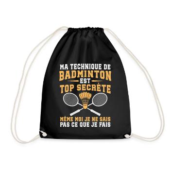 ma technique de badminton - Sac de sport léger - noir - Devant