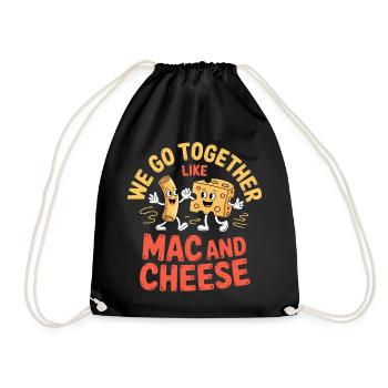 Mac and Cheese Best Friends Couple Design - Drawstring Bag - black - Front