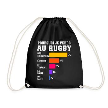 Pourquoi Je Perds Au rugby  - Sac de sport léger - noir - Devant